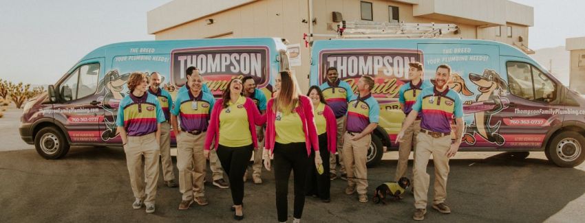 Thompson Family Plumbing Team Standing and Smiling